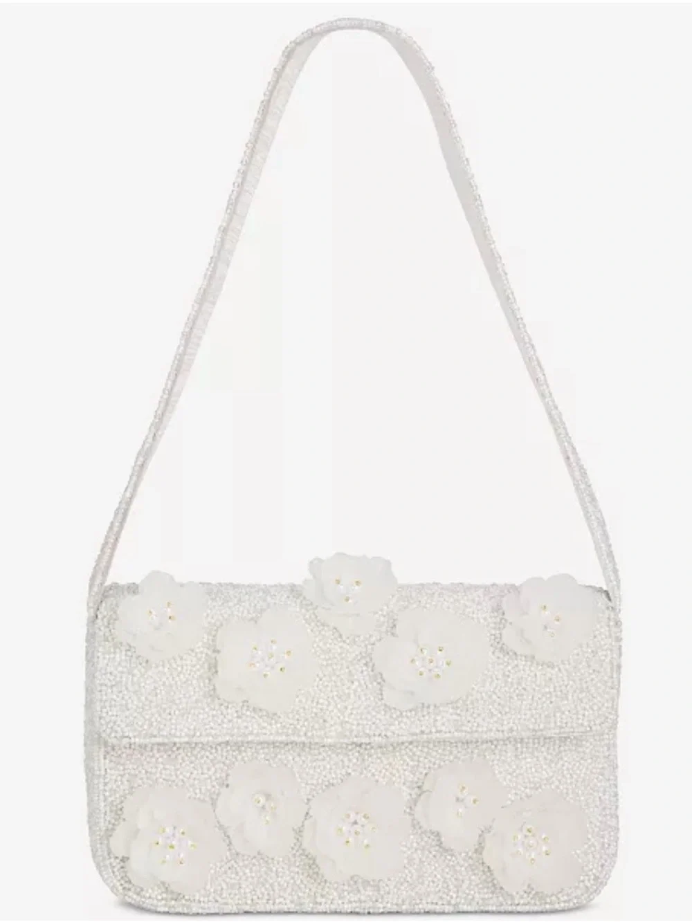 Hand Beaded 3D Flower Shoulder Bag